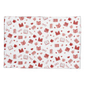 私は本と可愛読い赤い柄が大好き 枕カバー (裏面)