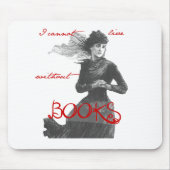 私は本なしに住むことができません マウスパッド (正面)