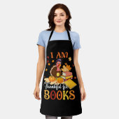 私は本に感謝している秋司書感謝していおもしろいさん エプロン (着用した状態)