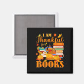 私は本に感謝している秋司書感謝していおもしろいさん マグネット (正面/裏面)