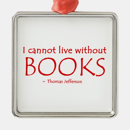 私は本のオーナメントなしに住むことができません メタルオーナメント (正面)