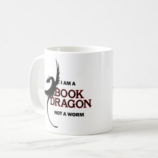 私は本のドラゴンないみみずです(両側印刷される) コーヒーマグカップ (正面左)