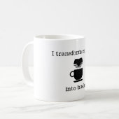 私は本のマグにカフェインを変形させます コーヒーマグカップ (正面左)