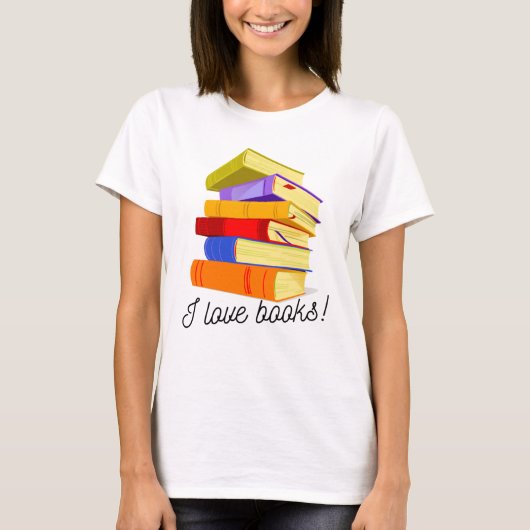 私は本のTシャツが大好きだ Tシャツ (正面)