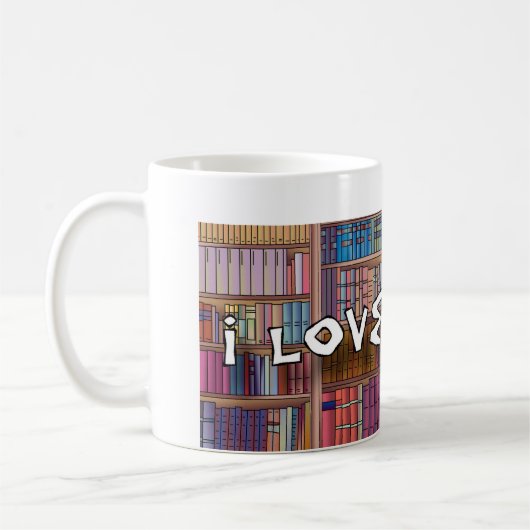 私は本を愛します コーヒーマグカップ (左)