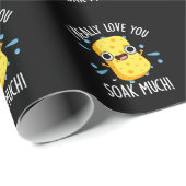 私は本当にあなたが多くのスポンジプンダークBG浸して愛している ラッピングペーパー (ロールコーナー)