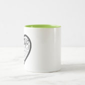 私は本当にあなたが緑茶ママのマグカップを愛している ツートーンマグカップ (中央)