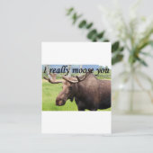 私は本当にあなたを嘆く:アラスカのムース ポストカード (スタンド正面)