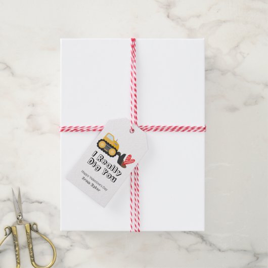 私は本当にあなたを教室のバレンタイン掘る ギフトタグ (より糸付き)