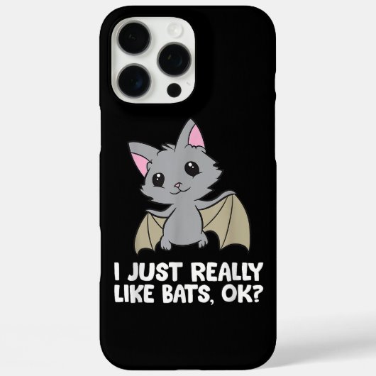 私は本当にこうもりが好きおもしろいこうもり Case-Mate iPhoneケース (裏面)
