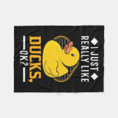 私は本当にアヒルが好きだ フリースブランケット (正面(横))