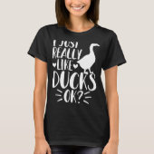 私は本当にアヒルOkが好きおもしろい- Duck Lover Men Tシャツ (正面)