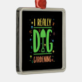 私は本当にガーデニングを掘る メタルオーナメント (右)