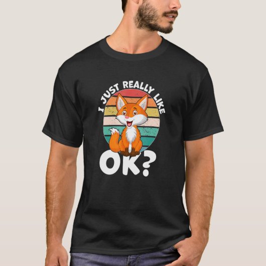 私は本当にキツネが好き Tシャツ (正面)