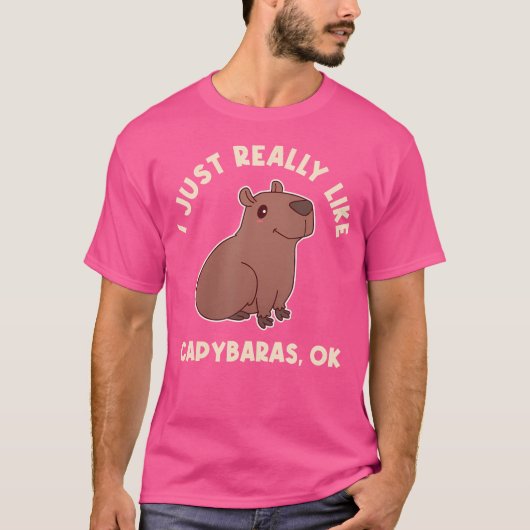 私は本当にキャピバラOkが好きだ Tシャツ (正面)