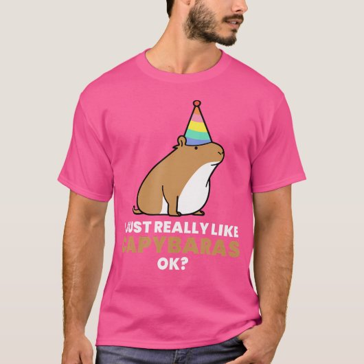 私は本当にキャピバラOkが好きだ Tシャツ (正面)