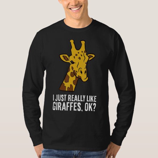 私は本当にキリンOKかわいいキリンが好き Tシャツ (正面)