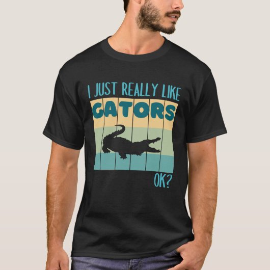 私は本当にゲーターOKのヴィンテージレトロAlligatが好き Tシャツ (正面)