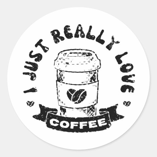 私は本当にコーヒーが好き ラウンドシール (正面)