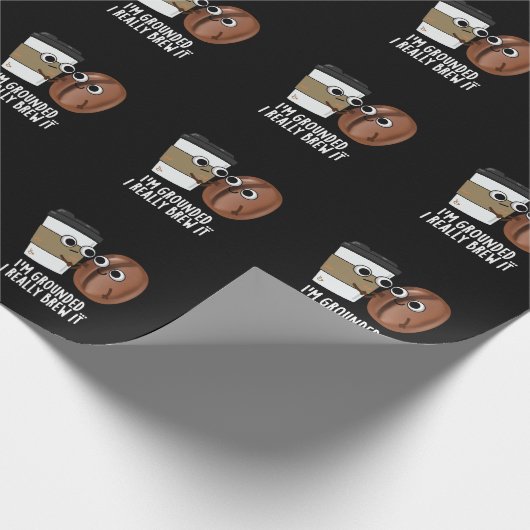 私は本当にコーヒーを淹れる私は地面に私は本当に暗いBG ラッピングペーパー (角)