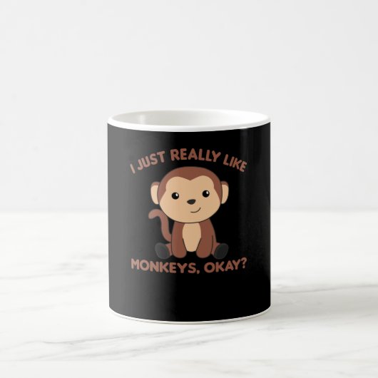 私は本当にサルが好き、OK - Sweet Monkey コーヒーマグカップ (中央)