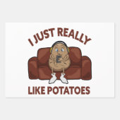 私は本当にジャガイモが好き – かわいいポテト ラッピングペーパーシート (正面)
