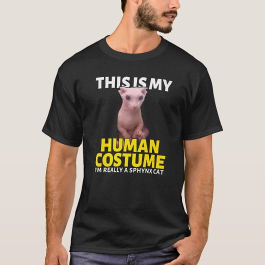 私は本当にスフィンクス猫ヘアレスBingusミーム Tシャツ (正面)