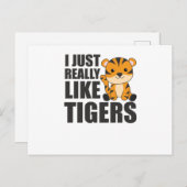 私は本当にタイガースが好き – Sweet Zoo Animals ポストカード (正面/裏面)