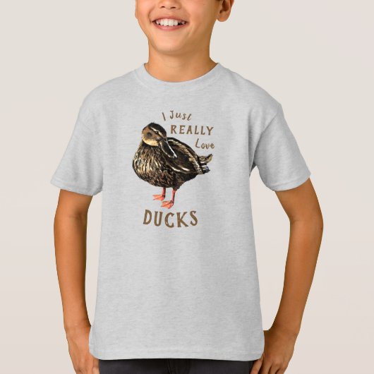 私は本当にダックの子供のTシャツが大好き Tシャツ (正面)