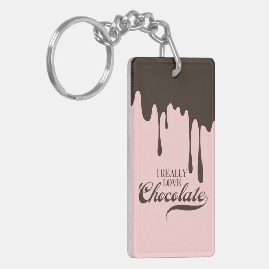 私は本当にチョコレートのバレンタインのキーチェーンが大好き キーホルダー (正面左)