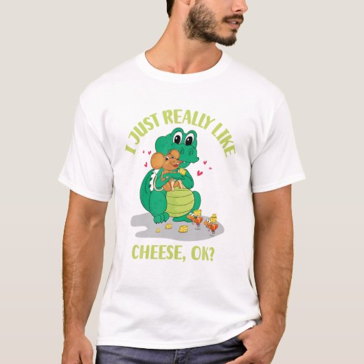 私は本当にチーズが好きだ Tシャツ (正面)