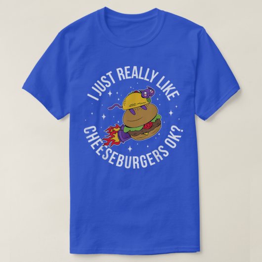 私は本当にチーズバーガーが好き Tシャツ (デザイン正面)