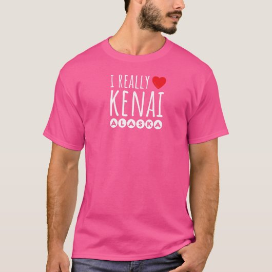 私は本当にハートKENAIアラスカが大好き Tシャツ (正面)