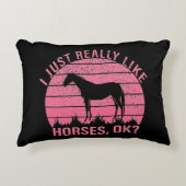 私は本当にバラピンクの馬が好き アクセントクッション (正面)