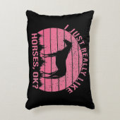 私は本当にバラピンクの馬が好き アクセントクッション (正面(垂直))