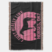 私は本当にバラピンクの馬が好き スローブランケット (正面縦)