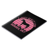 私は本当にバラピンクの馬が好き ノートブック (左側)