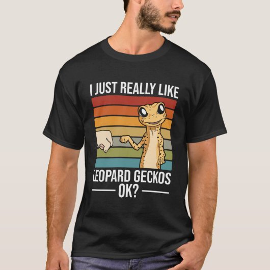 私は本当にヒョウGeckosヒョウGeckoが好き Tシャツ (正面)