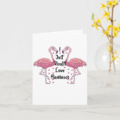 私は本当にフラミンゴが好き、平和ラブフラミンゴ カード (黄色い花)