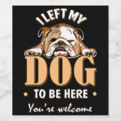 私は本当にフランスのブルドッグ愛好家ワインラが好き ワインラベル (シングルラベル)