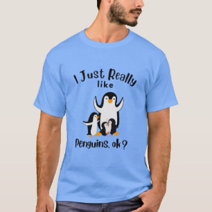 私は本当にペンギンが好き Tシャツ