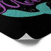 私は本当にマーメイドパープルティール（緑がかった色）グリッターのテクスチャ ポスター (角)