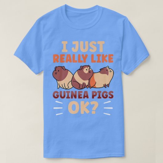 私は本当にモルモットが好き動物愛玩動物グイン Tシャツ (デザイン正面)