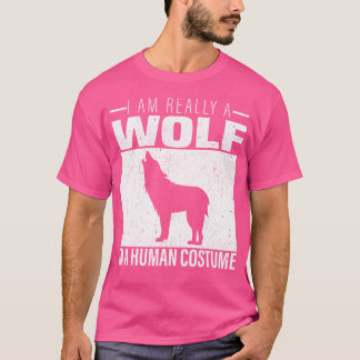 私は本当に人間のハロウィーンの狼だ Tシャツ