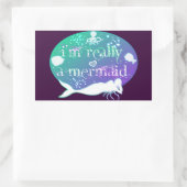 私は本当に人魚だ 長方形シール (バッグ)