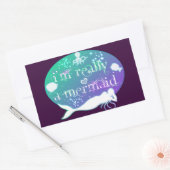 私は本当に人魚だ 長方形シール (封筒)