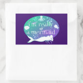 私は本当に人魚の製品だ 長方形シール (バッグ)