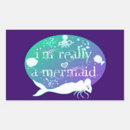 私は本当に人魚の製品だ 長方形シール