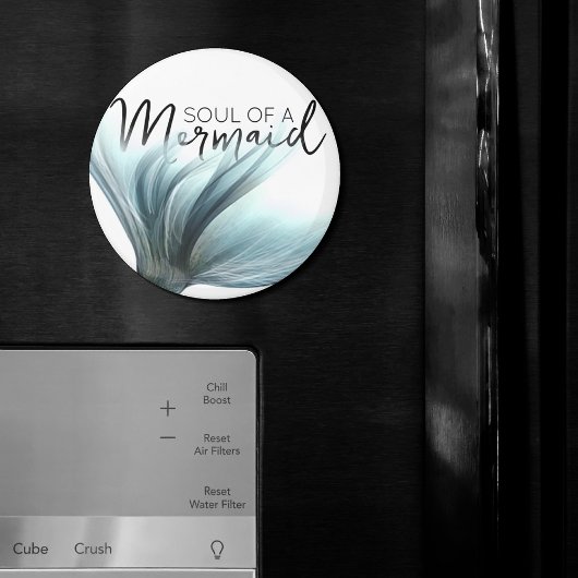 私は本当に人魚 |引用文とティール(緑がかった色)マーメイドテール マグネット