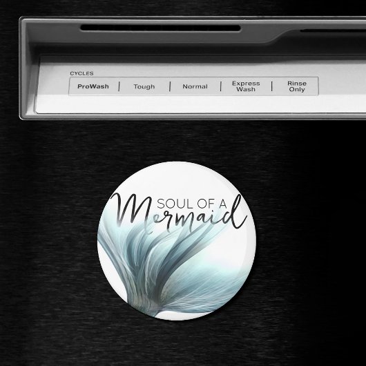 私は本当に人魚 |引用文とティール(緑がかった色)マーメイドテール マグネット